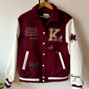 Red and White Varsity Jacket with Classic Design